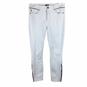 NYDJ white ankle zip size 6 skinny cotton spandex